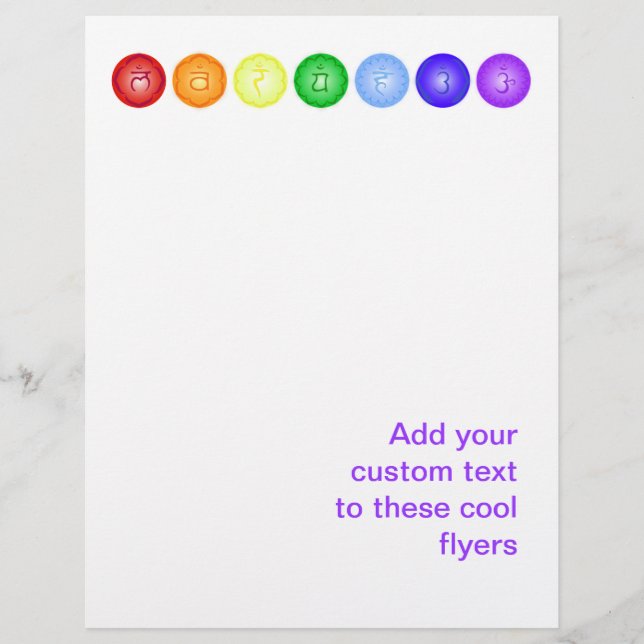 7 Chakras em um Folheto de Linha Horizontal (Frente)