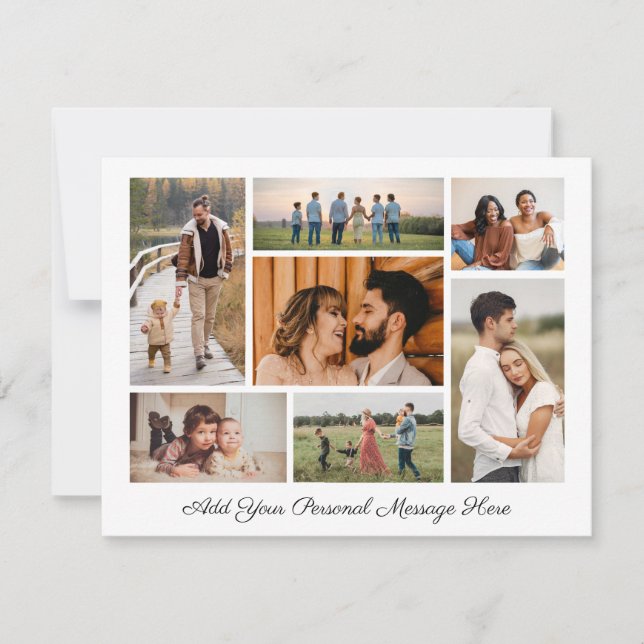 7 Colagem de Fotos Adicione seu próprio cartão de  (Frente)