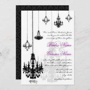 7 Convites para Casamento de Chandeliers Negros