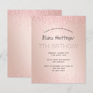 7 Orçamento Aniversário Glitter Rosa Dourado Metal