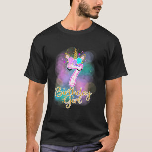 7 Unicorn Aniversário camisa de sete anos