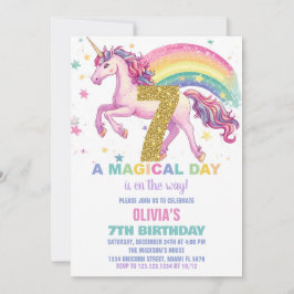 7 Unicorn - Convites de Aniversário