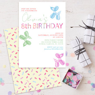 8º Aniversário Balão Animal Convite