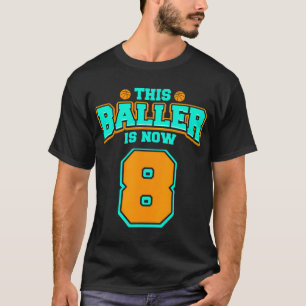 8º Camisa De Aniversário Para Rapazes Que Basquete