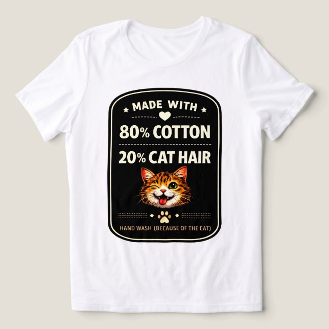 80% Algodão 20% Cabelo de Gato Camisa de Gato Dive (Design frontal)