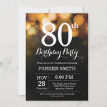 80 Aniversário do Convite Dourado<br><div class="desc">80 Birthday Invitation com luzes de sequência Douradas com Dourado plano de fundo brilhante. Dourado aniversário. Aniversário Adulto. Homens ou Mulheres no Dia Convidam. 13 15 16º 18º 20 21 rua 30 40º 50º 80 de 60º 70 de 100º, qualquer idade. Para mais personalização, clique no botão "Personalizar" e use...</div>