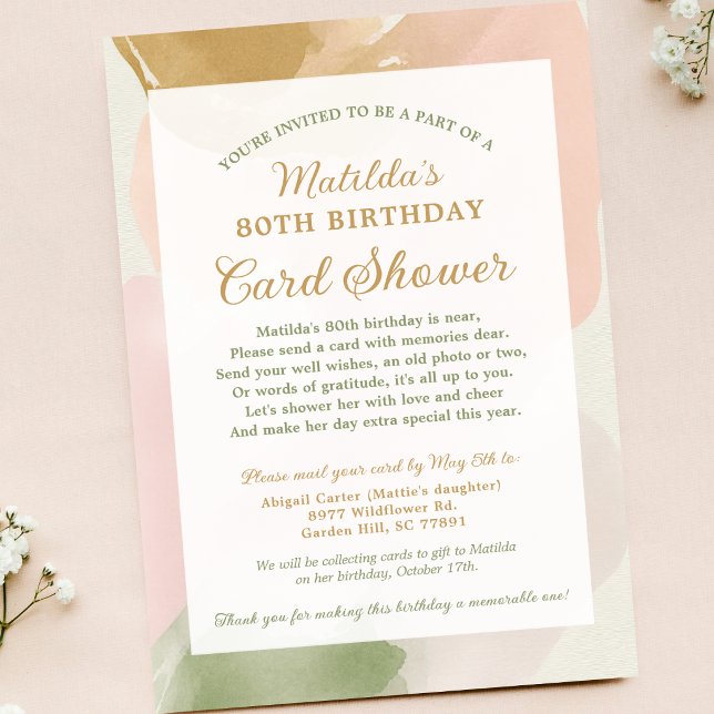 80 Birthday Card Chá por Convite para Fotografia (Criador carregado)