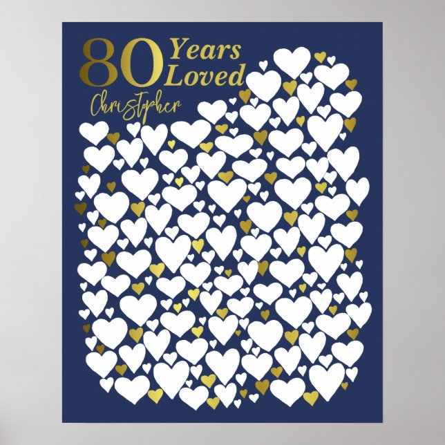 80 Birthday Poster - Motivos Amados Por 80 Anos (Frente)