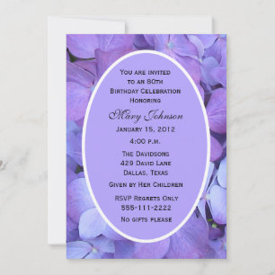 80 Convite de aniversário Hydrangeas