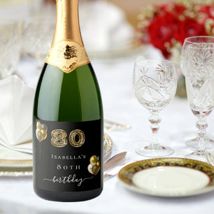 80 de aniversário animal-leopardo-negro de ouro
