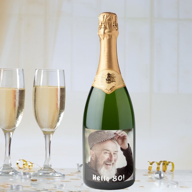 80 de aniversário com foto personalizada saudação  (Criador carregado)