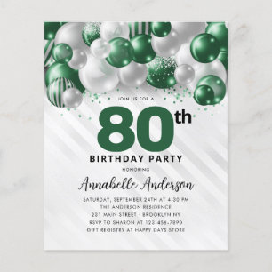80 de Aniversário do Balão de Silver Verde de Orça