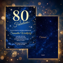 80 & Fabuloso Céu Noturno Aniversário Dourado