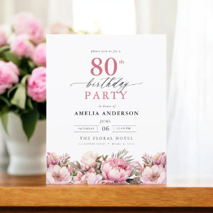 80 Floral de Jardim Rosa de Orçamento Convite de A