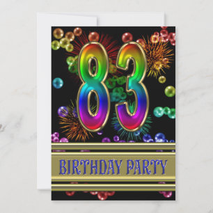 83º Convite de aniversário com bolhas