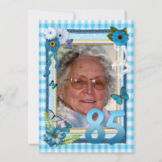 85º convite de aniversário de fotos (Frente)