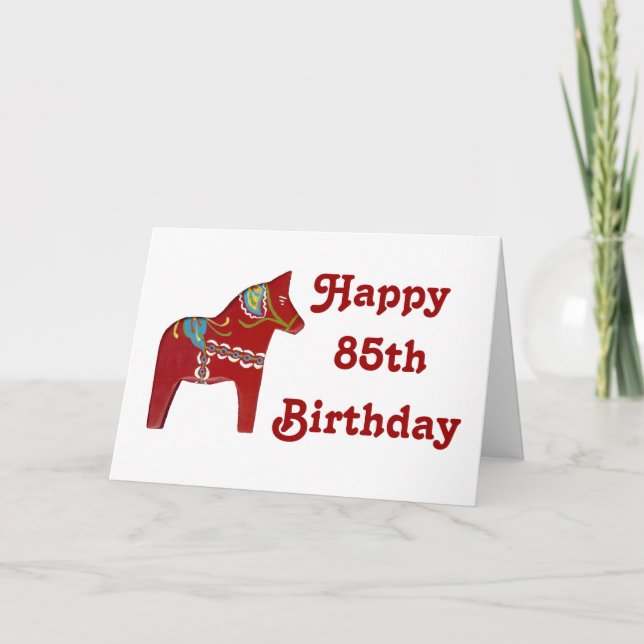 85th Cartão de aniversário com cavalo de Dala (Frente)