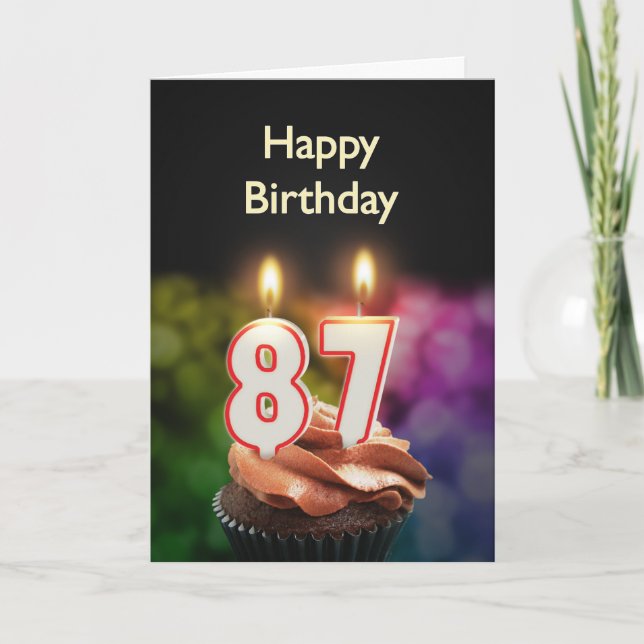 87.º Cartão de aniversário com Velas (Frente)