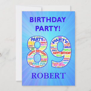 89º Convite de aniversário Adicionar um Nome