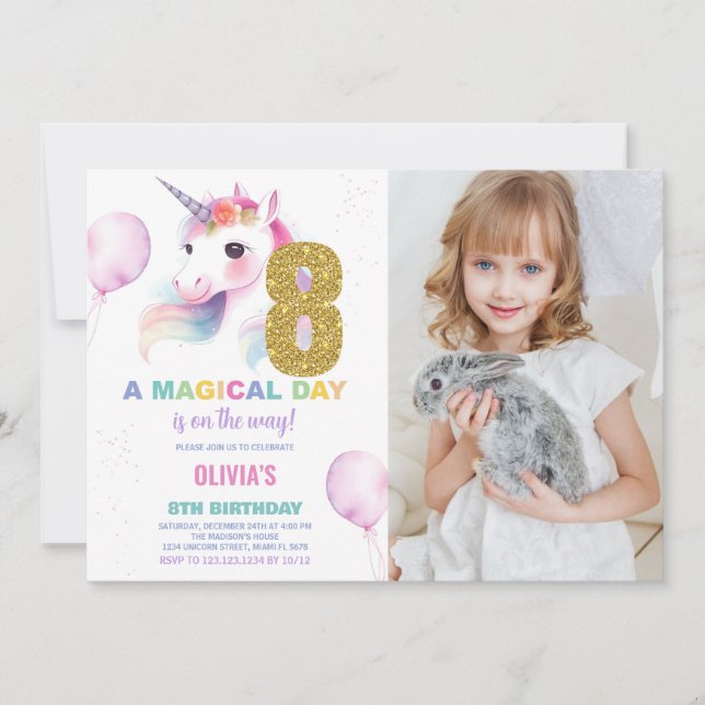 8.º Aniversário - Foto do Convite de Aniversário d (Frente)