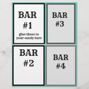 8 1/2 x 11" Folheto para invólucros de bar doce