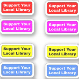 [8 Adesivos Coloridos] Apoie Sua Biblioteca Local