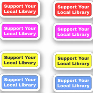 [8 Adesivos Coloridos] Apoie Sua Biblioteca Local