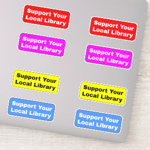 [8 Adesivos Coloridos] Apoie Sua Biblioteca Local