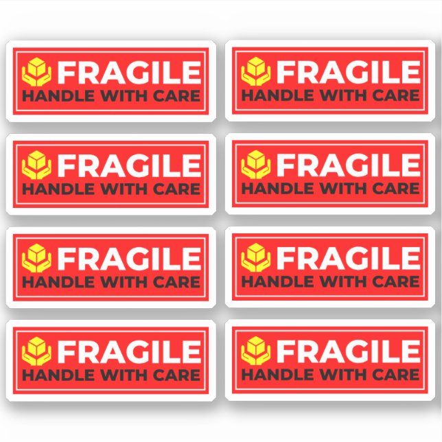 8 Adesivos Vinílicos Frágeis (Manusear com Cuidado (Frente)