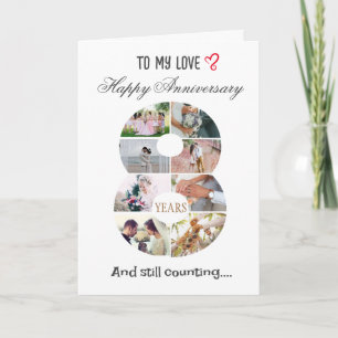 8 anos de Cartão com fotos de aniversário de casam