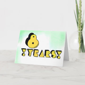 8 cartão anos de aniversário/aniversário da
