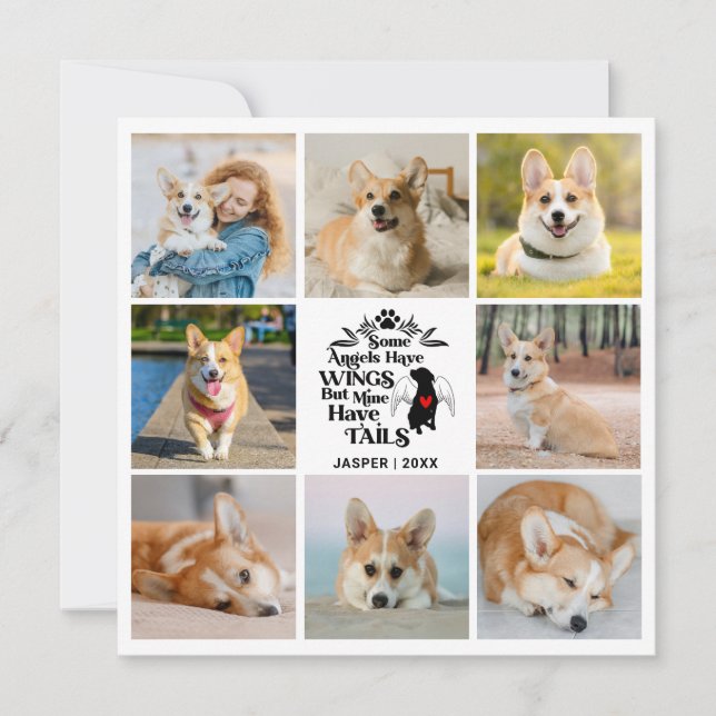 8 Cartão de Memória de Perda de Cão Pet Collage (Frente)