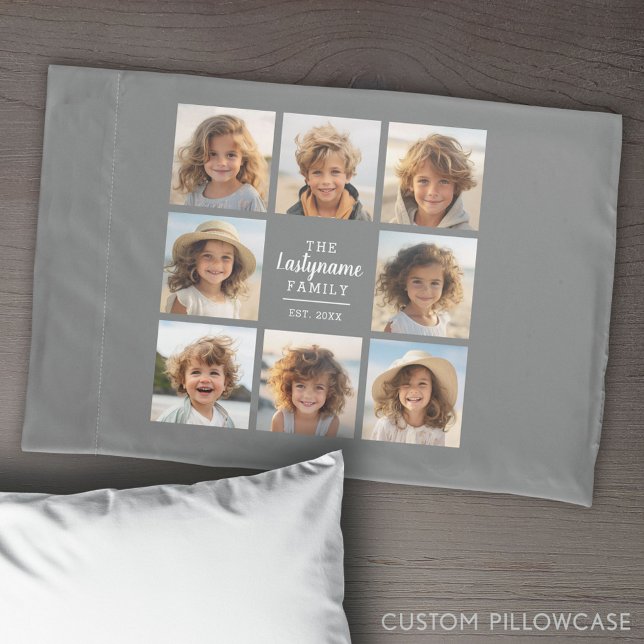 8 Colagem de Fotos com Área de Texto do Centro de  (Create Your Own Photo Collage Pillowcase)
