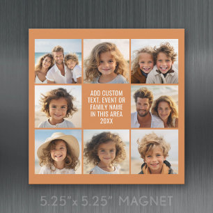 8 Colagem de Fotos - Texto Personalizado - Ímã