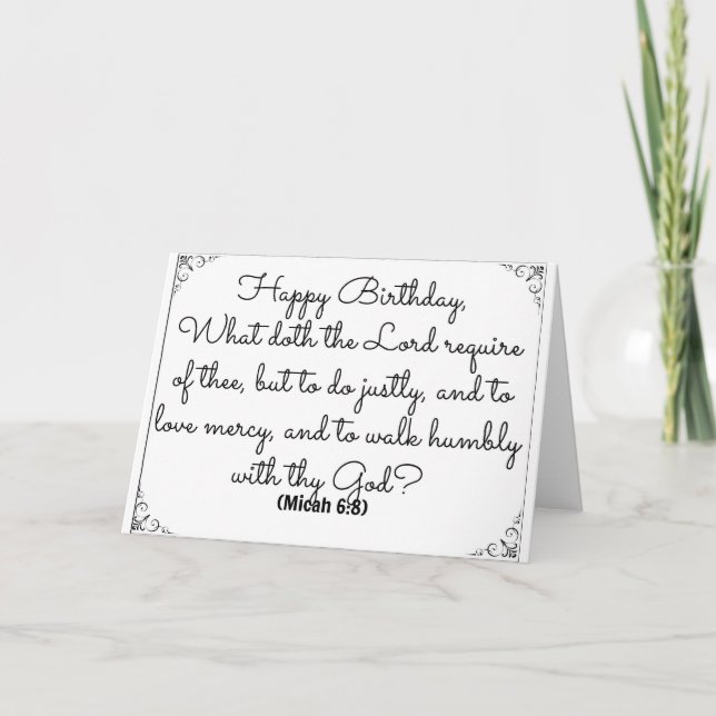 8 de junho cartão de aniversário da bíblia com (Frente)
