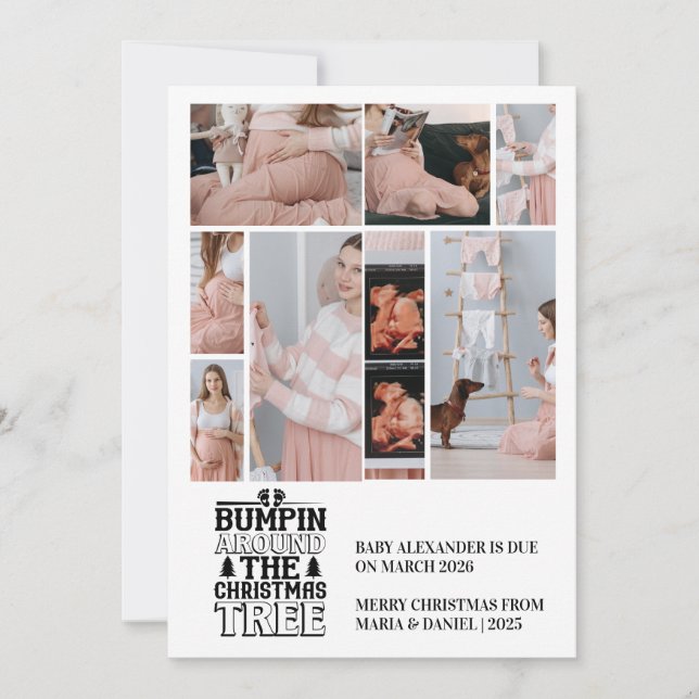 8 Foto Anúncio de Gravidez com Árvore de Natal (Frente)