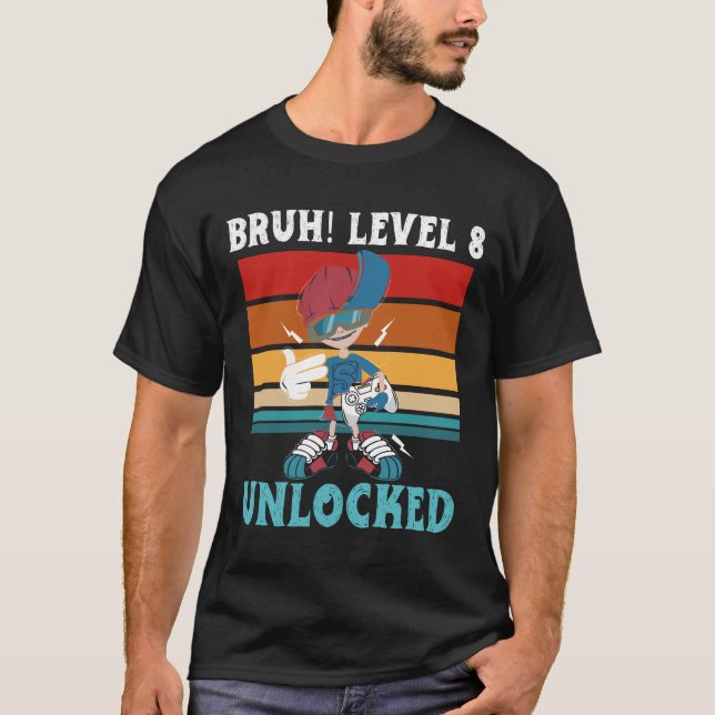 8 Year Old Birthday Dabbing Boy Bruh 8th T-Shirt (Frente)