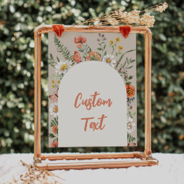 8x10 Sinal de Festa Personalizada de Flor Selvagem