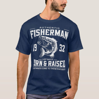 90 Aniversário de 1932 Camisetas de pesca Nascer e