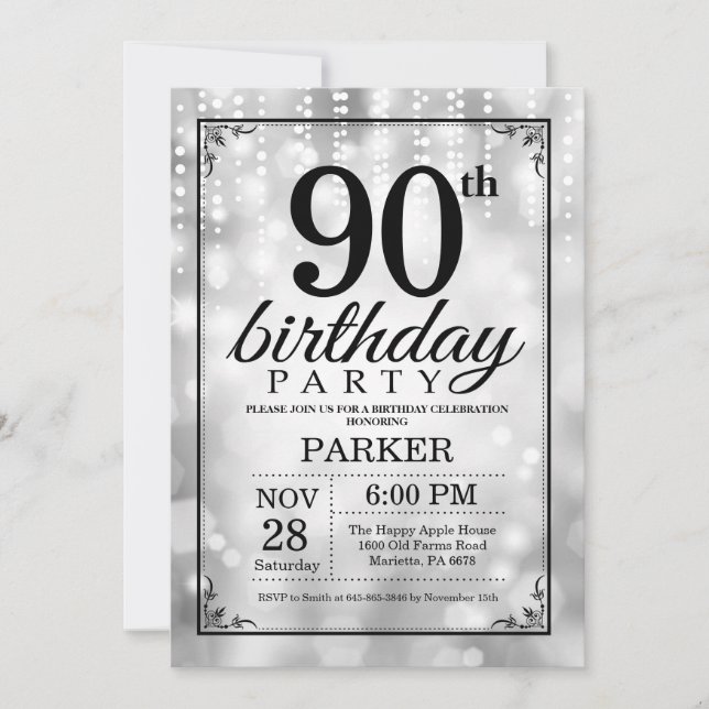 90 Aniversário do Lixo do Convite (Frente)