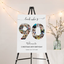 90 Aniversário Número 90 Colagem de Fotos Bem-Vind