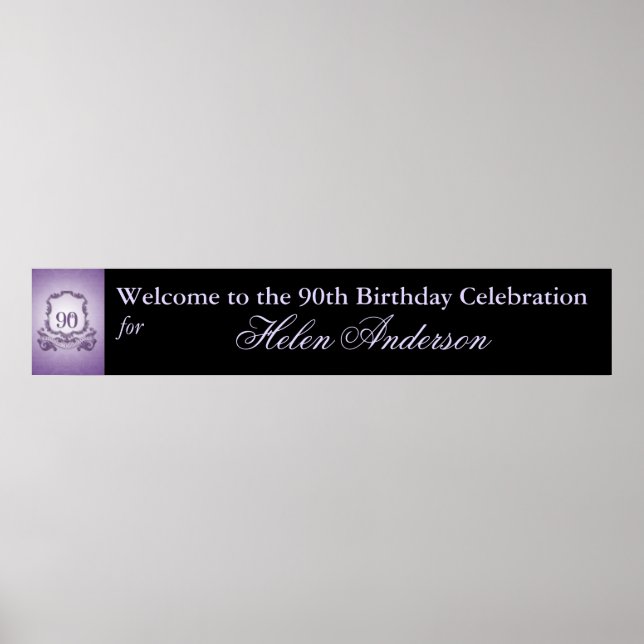 90 Birthday Celebração Personalizada poster de Ban (Frente)