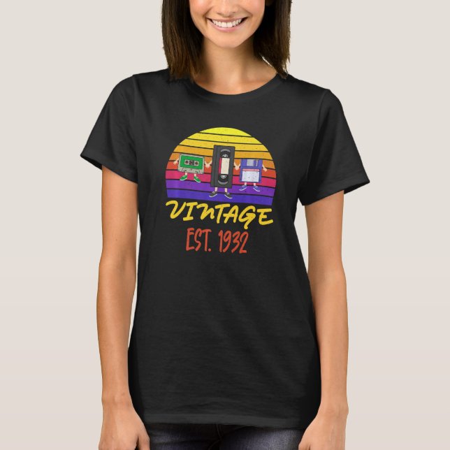 90 Birthday Old Recorder Camisetas Engraçadas Est  (Frente)