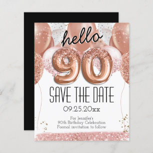 90 Birthday Pink Glitter Salvar a Data