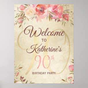 90 Birthday Shimmer Design Poster