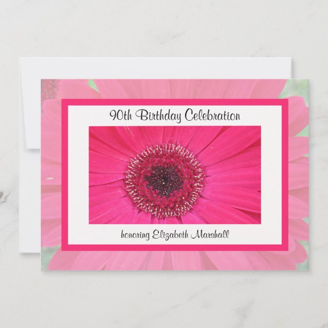90 Convite de aniversário Gerbera Daisy (Frente)