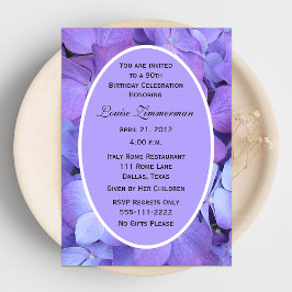 90 Convite de aniversário Hydrangeas