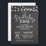 90 de Aniversário do CHURRASCO de Convite de Anive<br><div class="desc">Convite para CHURRASCO de aniversário. 90 Birthday Invitation Chalkboard Background com luzes de cordas. 13 15 16º 18º 20 21 rua 30 40º 50º 80 de 60º 70 de 100º, qualquer idade. Aniversário Adulto. Mulher ou Festa de aniversário masculina. Para mais personalização, clique no botão "Personalizar" e use a ferramenta...</div>