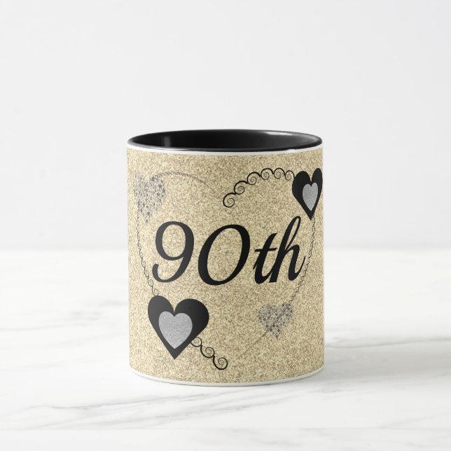 90 de caneca de aniversário especial na moda (Centro)