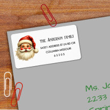 90 Etiqueta de Endereço de Retorno do Papai Noel F